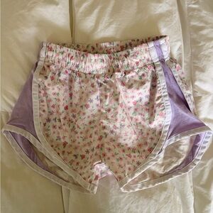 Color Works Floral Girls Athletic Shorts